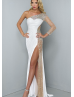 Sexy Beaded One Shoulder Jersey Long Prom Dress